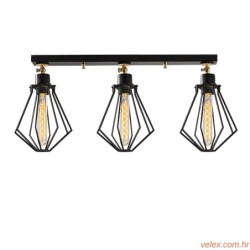 Stropna lampa OYLAT 2, metalna crna, 70 x 18 cm,visina 29 cm, 3 x E27 40 W, Oylat - N-1040