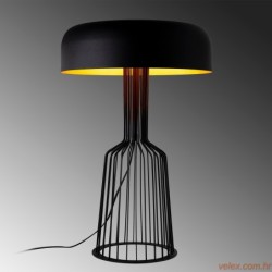 Stolna lampa STYLE, metalna crno- zlatna promjer 36 cm, visina 57 cm, duljina kabla 200 cm, 2 x E27 40 W, Fellini - MR-123