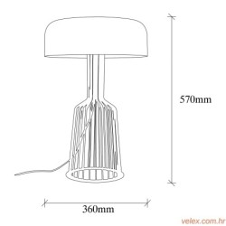 Stolna lampa STYLE, metalna crno- zlatna promjer 36 cm, visina 57 cm, duljina kabla 200 cm, 2 x E27 40 W, Fellini - MR-123