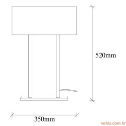 Stolna lampa SALIHINI metalna crna, 35 x 15 cm, visina 52 cm, E 27 40 W, Salihini - MR-615