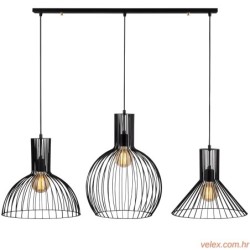 Visilica DIFFERENT metalna crnam 145 x 38 cm, promjer 1 lampa 26, visina 60 cm, 2 lampa 30 cm , visina 64 cm,