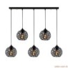 Stropna lampa FELLINI 5, metalana crna, 100x 17 cm, visina 119 cm, podesiva visina, dimenzija baze 78 x 6 x 4 cm, 5x E27 40 W,