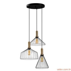 Visilca DEAR metal crna, 63 x 54 cm, visina 50-140 cm. Dimenzije sjenila 32 34 i 36 cm, 3X E27 15 W, Dear - 11215