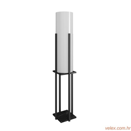 Podna lampa polica DOR crna , ivreica, MDF, platno, visina 160 cm, promjer sjenila 21 cm, visina 84 cm, E27 45-60 W, Dor - Blac