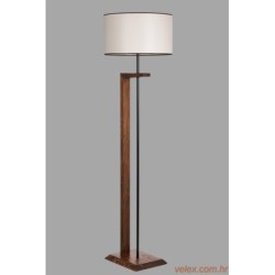 Podna lampa CEVIZ,  drvo- platno, promjer 45 cm, vivina 163 cm, E27 60 W, Menekşe Ceviz Ahşap Lambader Silindir Finli Krem Abaj