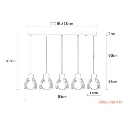 Vislica KEMAH, crna, metal, promjer 85 cm, visina 108 cm, promjer sjenila 15 cm, visina 16 cm