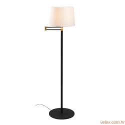 Podna lampa ASSOS crna, metal- platno, promjer 28 cm, visina 120 cm, promjer sjenila 30 cm, visina 18