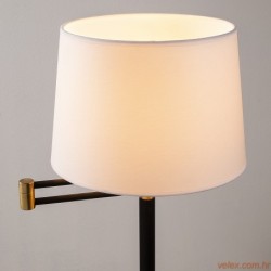 Podna lampa ASSOS crna, metal- platno, promjer 28 cm, visina 120 cm, promjer sjenila 30 cm, visina 18