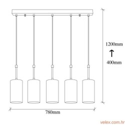 Vislica KEM 1 antique crna, metal , 79 x 9 cm, visina 120 cm, promjer sjenila 9 cm, visina 16 cm, podesiva visina, duljina kabl