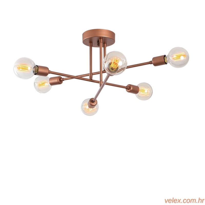 Stropna lampa FLOWER, bakar, metal, 64 x 640 cm, visina 30 cm,  E27 40 W, Flower - 173-AV