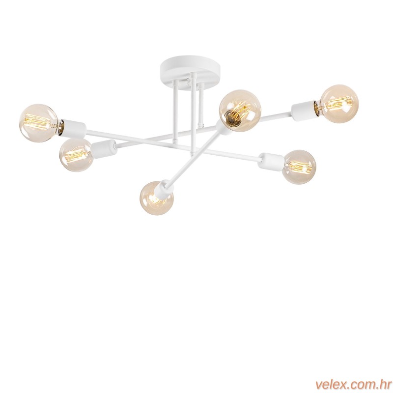 Stropna lampa FLOWER, bijela, metal, 64 x 640 cm, visina 30 cm,  E27 40 W, Flower - 175