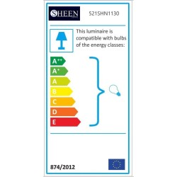 Vislica DOULNAY  L crno- bijela, metal- staklo, 43 x 15 cm, visina 74 cm, E27 40 W, Dolunay - 144-AV