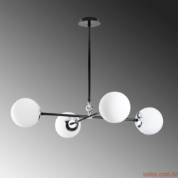 Visilica MY LEGEND 145, crno- bijela, metal, 86 x 86 cm, visina 60 cm, duljina kabla 90 cm, 4 x E27 40 W, My Legend - 145--AV