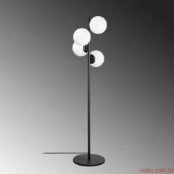 Podna lampa FAZE 115, crna, metal- staklo, 32 x 32 cm, visina 130 cm, promjer kugle 15 cm, duljina kabla 200 cm, 4 X E27 40 W,