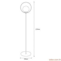 Podna lampa LIK 4071, crno- bijela, metal- staklo, 30 x 30 cm, visina 155 cm, promjer kugle 15 cm, E27 40 W, Lik - 4071