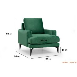 Fotelja wing PAPIRA zelena, Papira Armchair