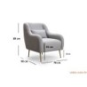 Fotelja wing SEVILLA siva, Sevilla Armchair - Grey