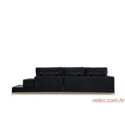 Četverosjed, LINE s integriranim stolićem, crni, Line With Side Table - Black