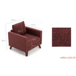 Fotelja BELLA crvena, Bella Armchair - Claret Red