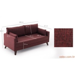 Trosjed na razvlačenje BELLA crveni, Bella Sofa Bed - Claret Red