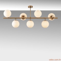 Stropna lampa FAZLI 2 vintage, metal- staklo, 113x 40 x 46 cm, promjer kugli 15 cm, 7 x E14 40 W, Fazli - 10536