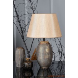 Stolna lampa BLUE zlatno- smeđa , metal- platno , visina 48 cm, promjer 30 cm, E27 60 W, TM169