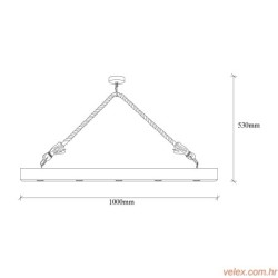 Vislica EREBOS 1, drvo, 100 x 7cm, visina 53 cm, 5 x E27 40 W, Erebos - 106-AV