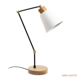 Stolna lampa MANAVGAT bijela, metal- drvo, promjer 14 cm, visina 52 cm