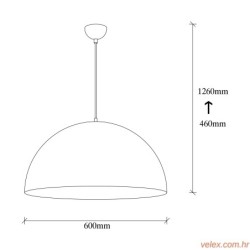 Vislica MIRA 2, crno- zlatna, metal, promjer 60 cm, visina 126 cm, visina sjenila 60 cm, promjer 30 cm, podesvia visina, duljin