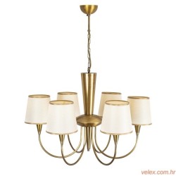 Vislica PARDO antique, metal- platno, promjer 75 cm, visina 85 cm, promjer sjenila 16 cm, visina 15 cm, 6 x E27 40 W, Pardo - 3