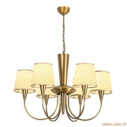 Vislica PARDO antique, metal- platno, promjer 75 cm, visina 85 cm, promjer sjenila 16 cm, visina 15 cm, 6 x E27 40 W, Pardo - 3