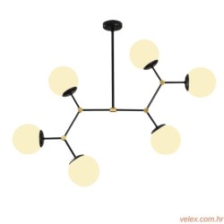 Visilica DAMAR L  crno- bijela, metal - staklo, 100 x58 cm, visina 80 cm, promjer kugli 15 cm, 6 x E27 40 W, Damar - 6326