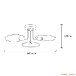 Vislica CIRCLE, crna, metal, 66x 66 cm, visina 22 cm, 3 x E27 40 W, Circle - 1341