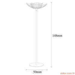 Podna lampa FARAC, crna, metal, 50 x 50 cm, vsina 148 cm, dimenzija sjenila 50 x 14 cm, duljina kabla 350 cm, E27 40 W, Farac -