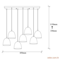 Visilica SMITH 2, crna, metal, 85 x 35 cm, visina 113 cm, promjer sjenila 16 cm, visina 17 cm, podesvia visina, duljina kabla 9