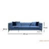 Trosjed COMO plavi, Como 3 Seater - Blue