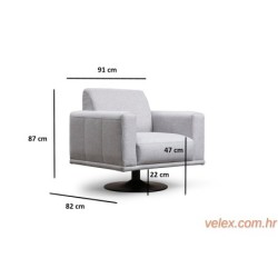 Fotelja wing NIKEA svijetlosiva, Nikea Turnable Armchair