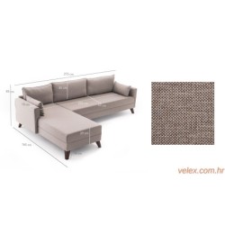 Kutna garnitura BELLA CORNER lijeva, krem, Bella Corner Sofa Left 1 - Cream