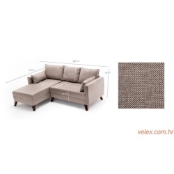 Kutna garnitura BELLA CORNER 2 lijeva, krem, Bella Corner Sofa Left 2 - Cream