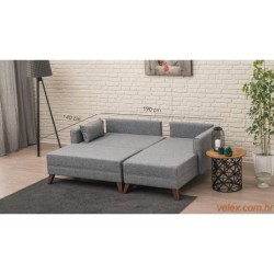 Kutna garnitura BELLA CORNER 2 desna, siva, Bella Corner Sofa Right 2