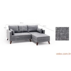 Kutna garnitura BELLA CORNER 2 desna, siva, Bella Corner Sofa Right 2