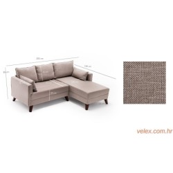 Kutna garnitura BELLA CORNER 2 desna, krem, Bella Corner Sofa Right 2 - Cream