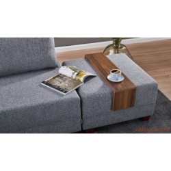 Kutna garnitura na razvlačenje BELLA SOFT, lijeva, siva, Fly Corner Sofa Bed Left - Grey