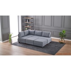 Kutna garnitura na razvlačenje BELLA SOFT, lijeva, siva, Fly Corner Sofa Bed Left - Grey