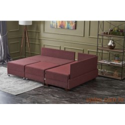 Kutna garnitura na razvlačenje BELLA SOFT, desna, tamno crvena, Fly Corner Sofa Bed Right - Claret Red