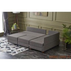 Kutna garnitura na razvlačenje BELLA SOFT, desna, smeđa, Fly Corner Sofa Bed Right- Brown