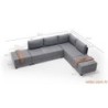 Kutna garnitura na razvlačenje BELLA SOFT, desna, siva, Fly Corner Sofa Bed Right- Grey