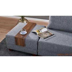 Kutna garnitura na razvlačenje BELLA SOFT, desna, siva, Fly Corner Sofa Bed Right- Grey