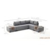 Kutna garnitura na razvlačenje BELLA SOFT, desna, siva, Fly Corner Sofa Bed Right- Grey