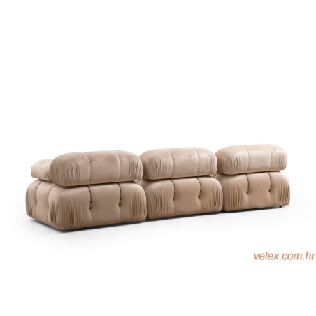 Trosjed, Krem, Bubble 3 Seater ( L1-O1-1R) - Velvet